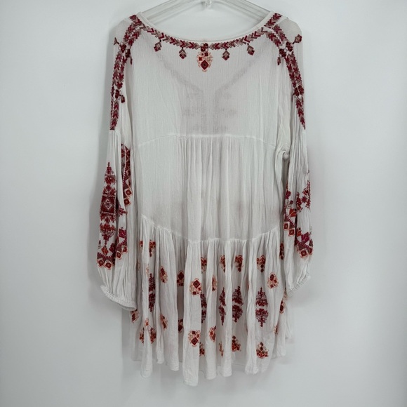 Free People Arianna Embroidered Tunic Top /mini Dress Size Medium Women’s White - Picture 10 of 13